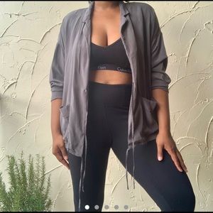 Pewter/gray 100% silk J Crew jacket